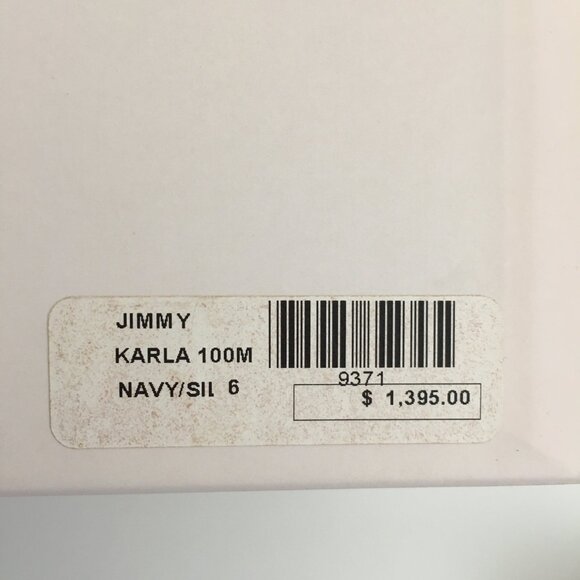 Jimmy Choo Womens 36-6US Karla Suede Mini Studs Navy/Silver Dust Bag Box 4"Heels - Picture 14 of 16